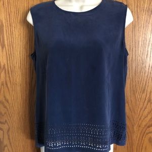 Equipment Femme Silk Top Cut Outs S/P Button Back